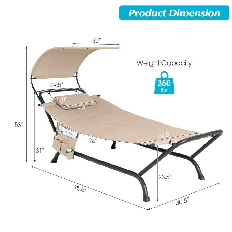 Hammock Style Chaise Lounge Chair Cot
