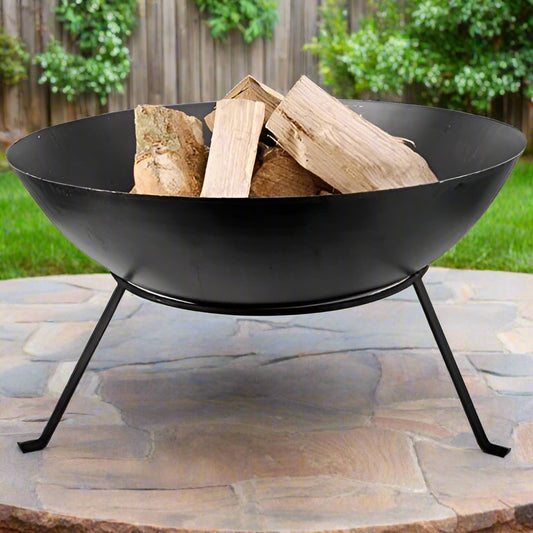 Black Cast Iron 23 inch Outdoor Fire Pit Bowl