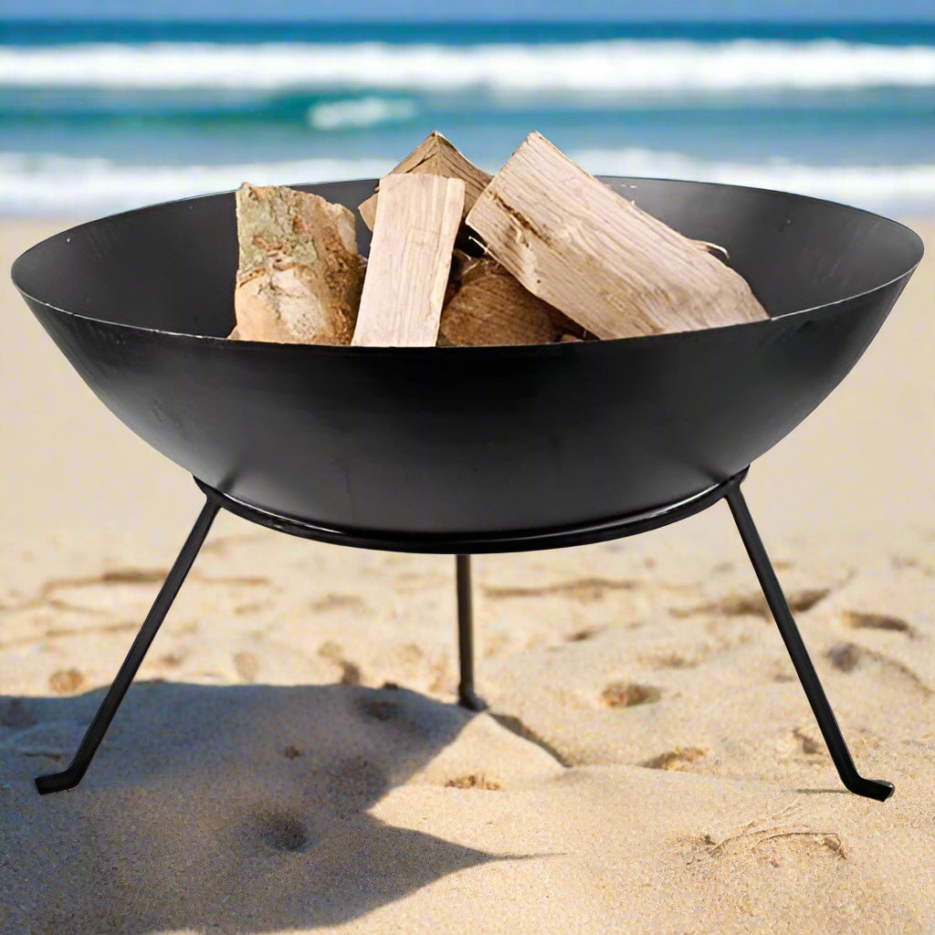 Black Cast Iron 23 inch Outdoor Fire Pit Bowl