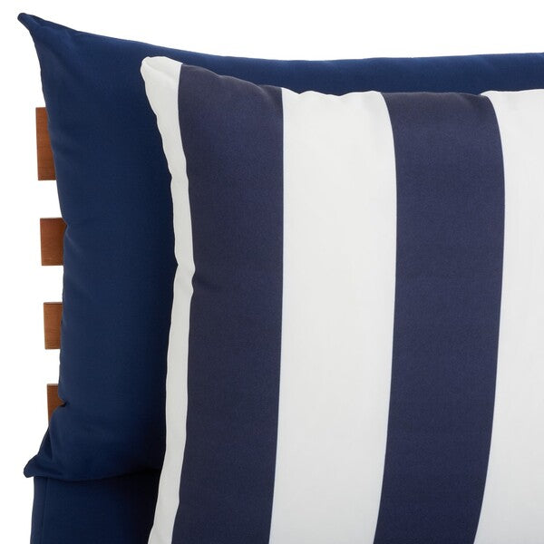 Granton 5-Piece Outdoor Living Set – Eucalyptus Wood with Navy Cushions