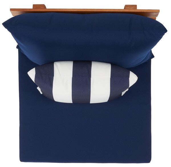 Granton 5-Piece Outdoor Living Set – Eucalyptus Wood with Navy Cushions