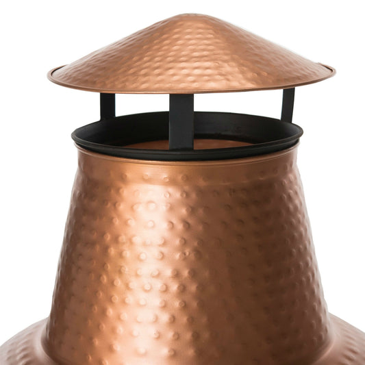 Hammered Copper & Iron Chiminea Fire Pit