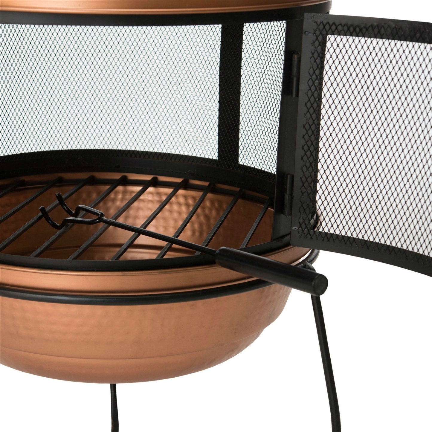 Hammered Copper & Iron Chiminea Fire Pit