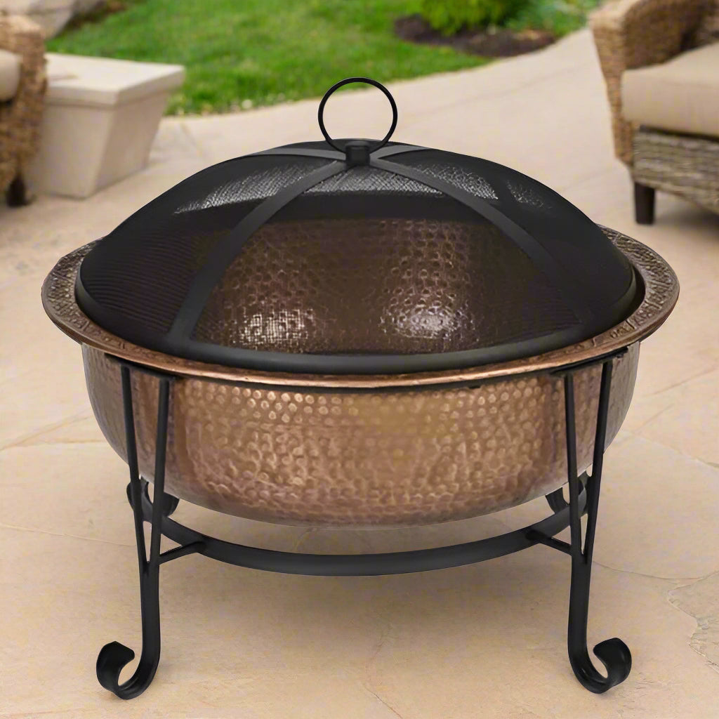 Hammered Copper Fire Pit  26-Inch