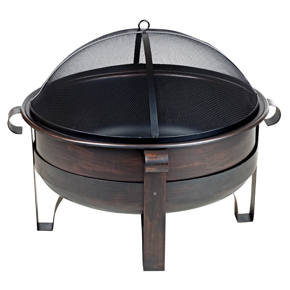Heavy Duty Deep Steel Cauldron Fire Pit 34 Inch