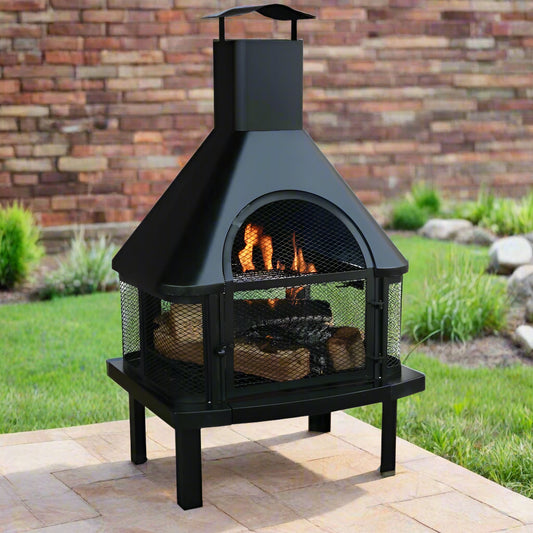 Heavy-Duty Steel Wood Burning Pagoda Chiminea