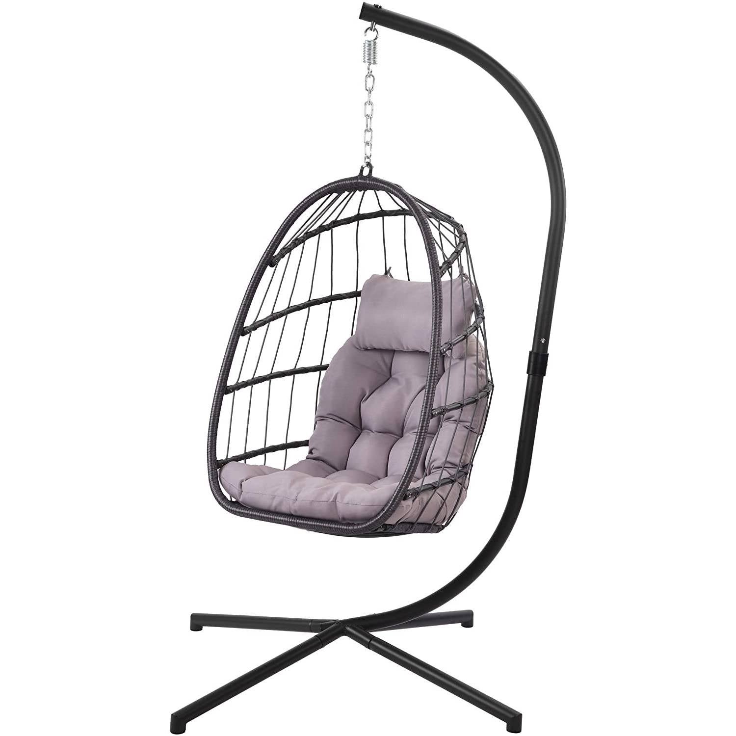 Wicker Rattan Aluminum Frame Swing Egg Chair Hammock