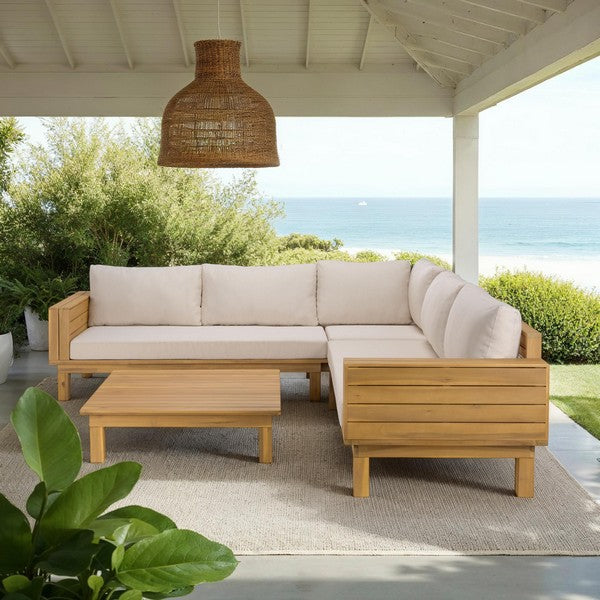 Napoli Outdoor Sofa Oak Finish