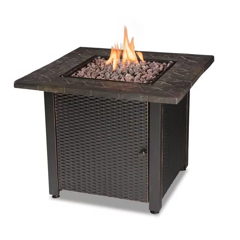Outdoor Bronze LP Propane Gas Fire Pit 30-Inch