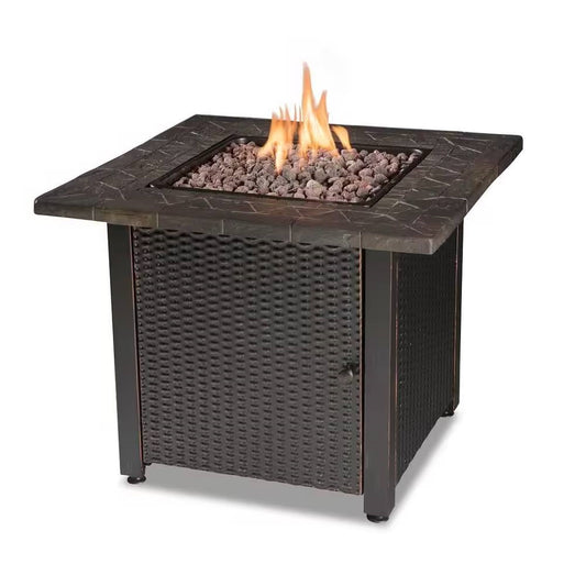 Outdoor Bronze LP Propane Gas Fire Pit 30-Inch