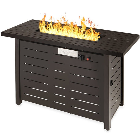 Outdoor Heating Brown Steel LP Gas Propane Fire Pit