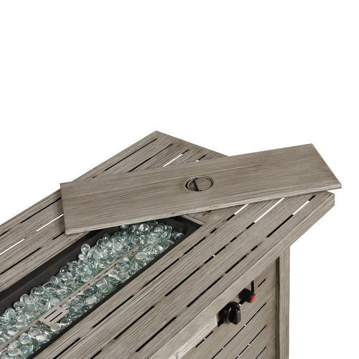 Outdoor Heating Grey Steel LP Gas Propane Fire Pit