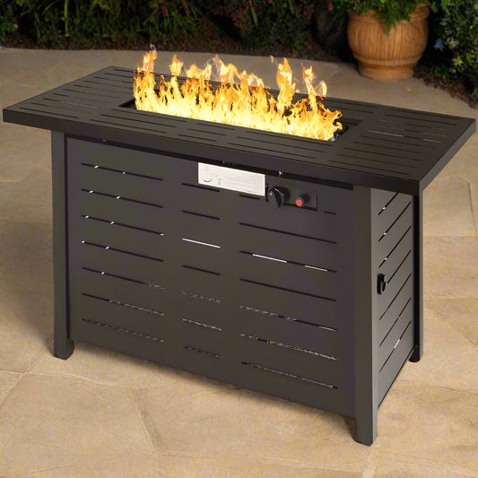 Outdoor Heating Brown Steel LP Gas Propane Fire Pit