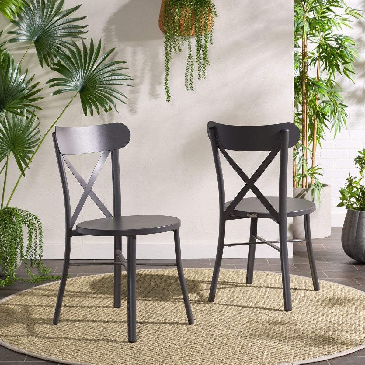 Core Cross Back Chair Set of 2 – Aluminum Outdoor Patio Chairs