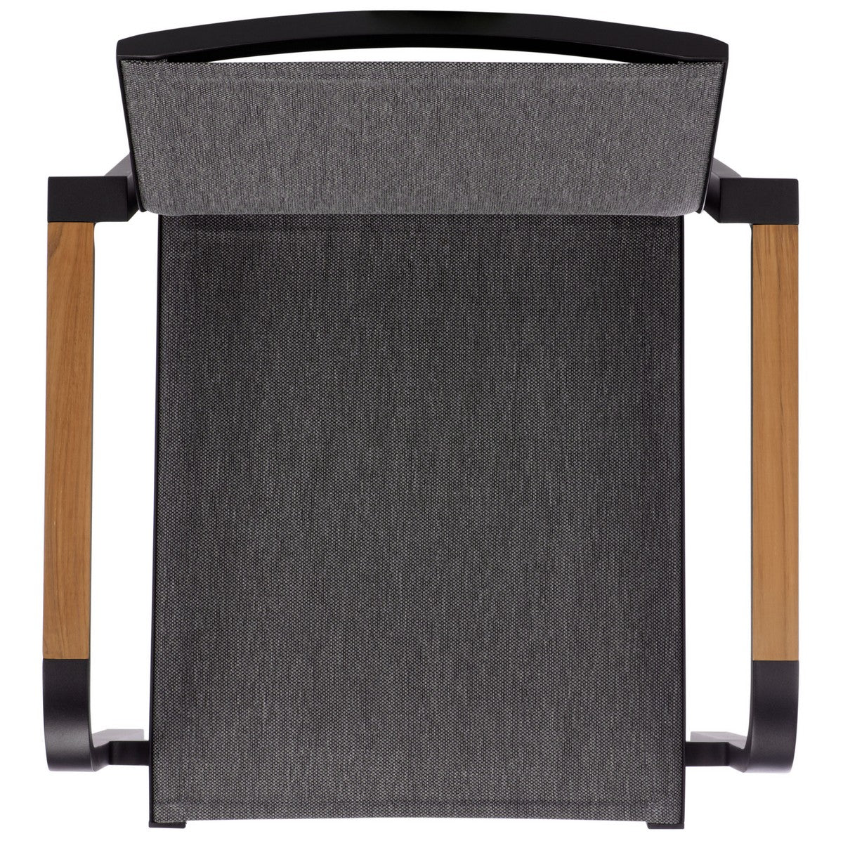 Dexter Outdoor Armchair Set of 2 with Teak Arms – Modern Aluminum Patio Chairs