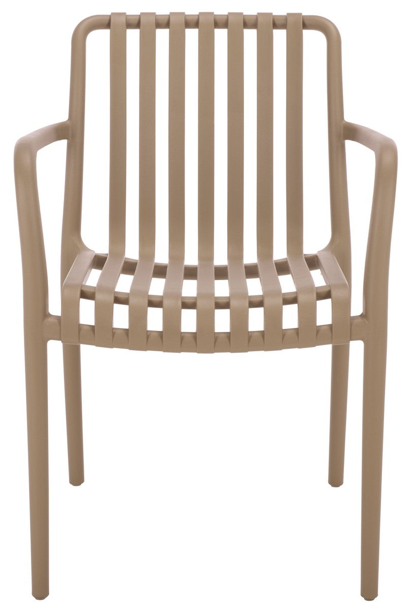 Holly Outdoor Dining Armchair Set of 2 – Stackable Polyethylene Patio Chairs