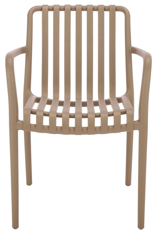 Holly Outdoor Dining Armchair Set of 2 – Stackable Polyethylene Patio Chairs