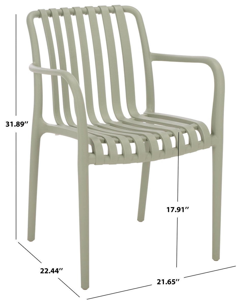 Holly Outdoor Dining Armchair Set of 2 – Stackable Polyethylene Patio Chairs