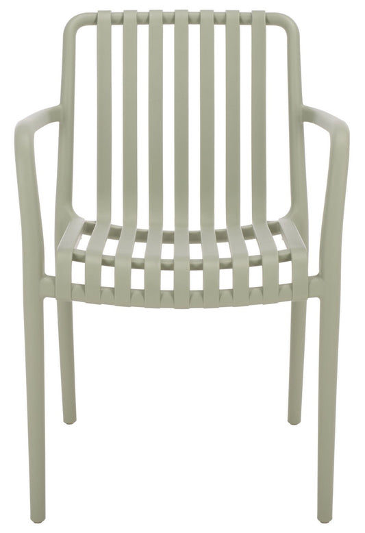 Holly Outdoor Dining Armchair Set of 2 – Stackable Polyethylene Patio Chairs