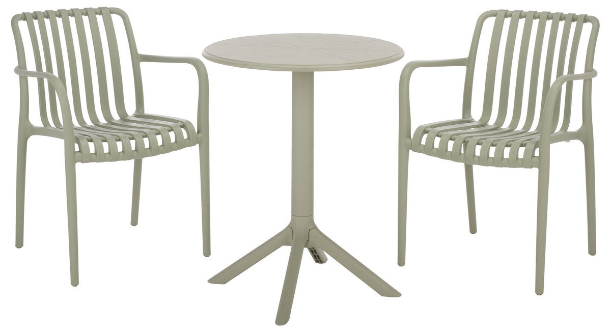 Holly Outdoor Dining Armchair Set of 2 – Stackable Polyethylene Patio Chairs