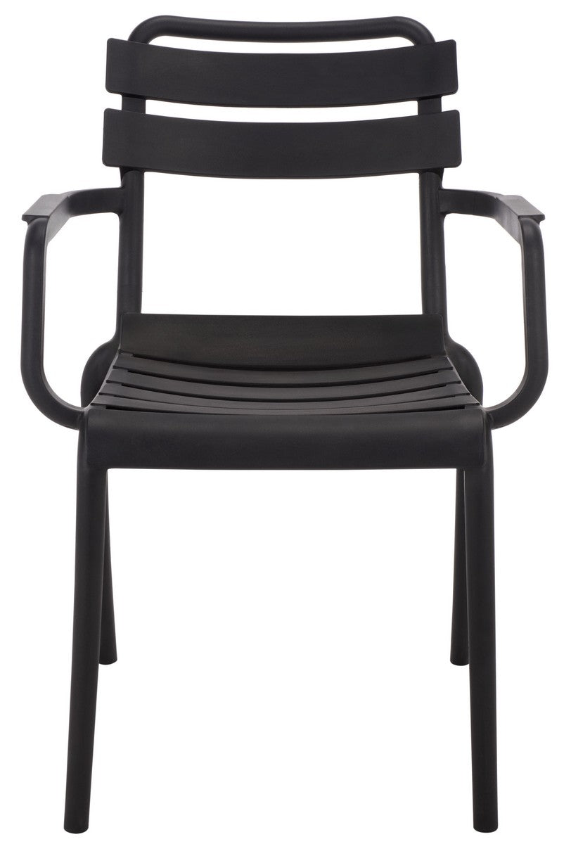 Sarah Outdoor Dining Armchair Set of 2 – Stackable Polyethylene Patio Chairs
