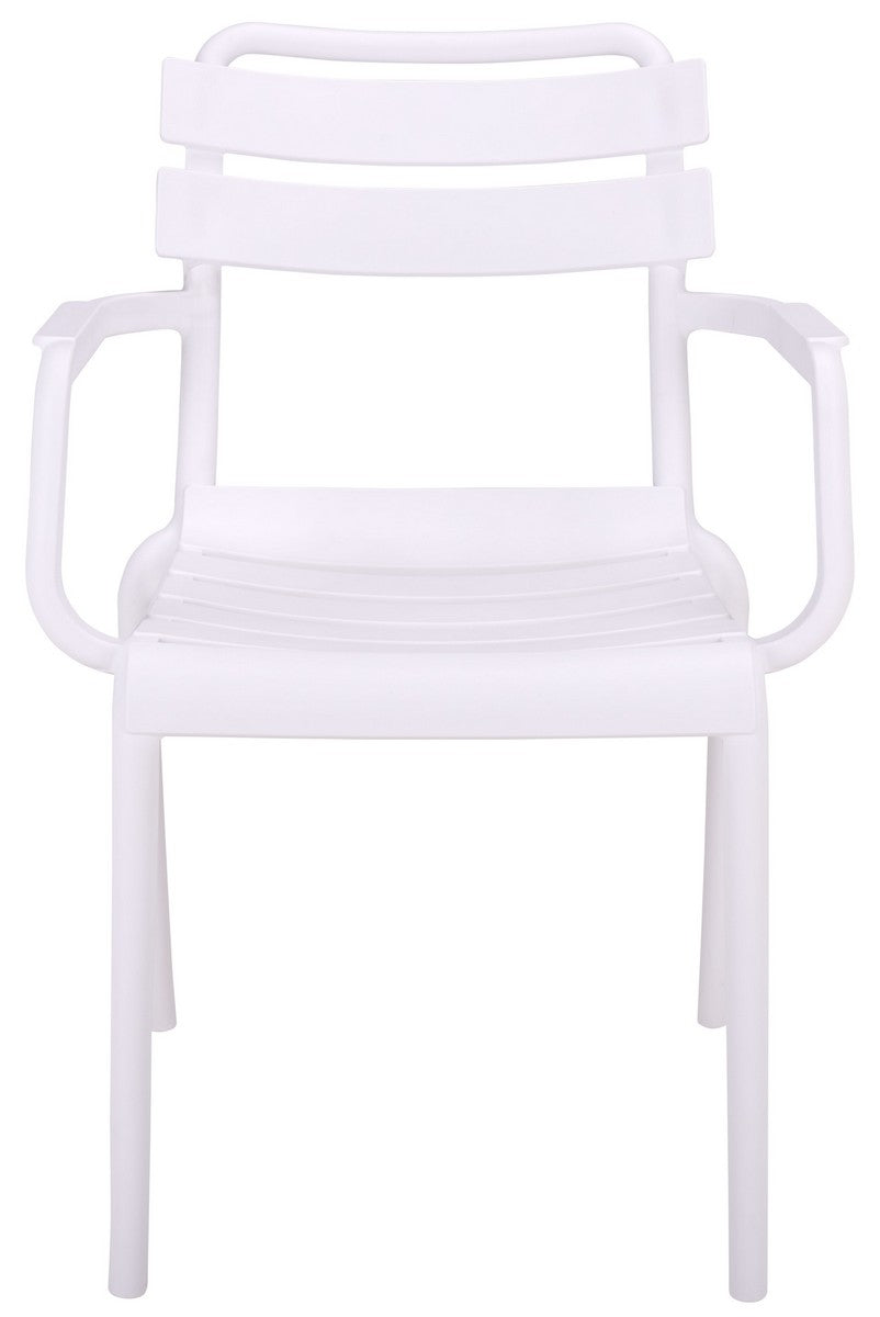 Sarah Outdoor Dining Armchair Set of 2 – Stackable Polyethylene Patio Chairs