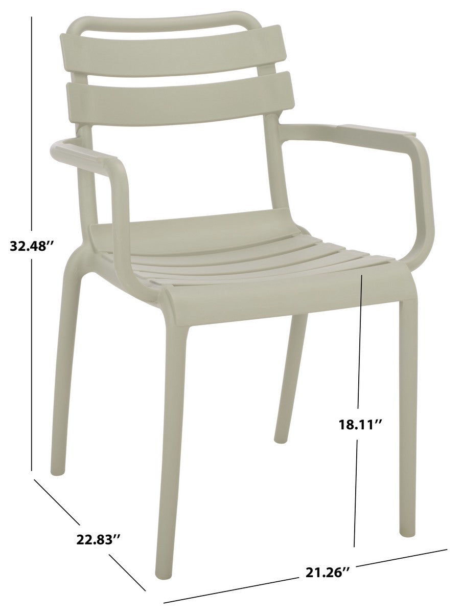 Sarah Outdoor Dining Armchair Set of 2 – Stackable Polyethylene Patio Chairs