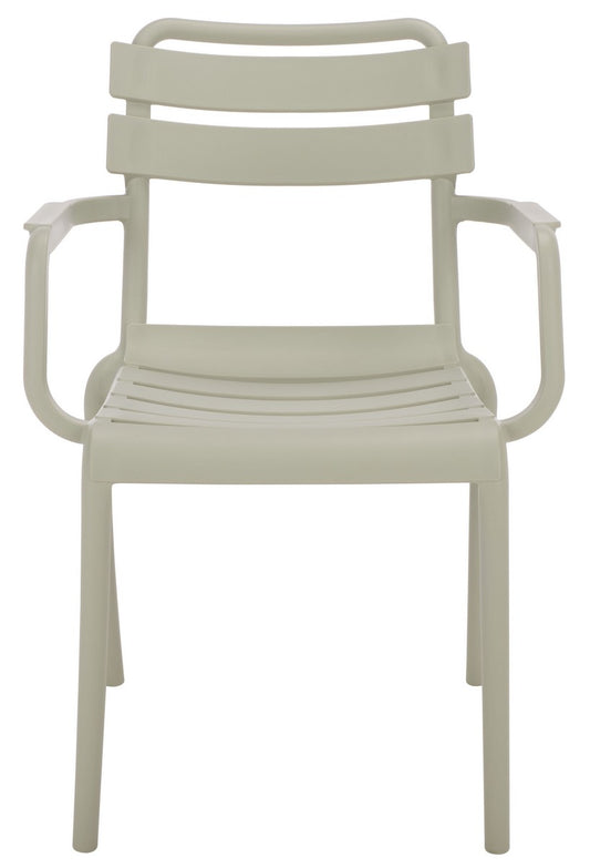 Sarah Outdoor Dining Armchair Set of 2 – Stackable Polyethylene Patio Chairs