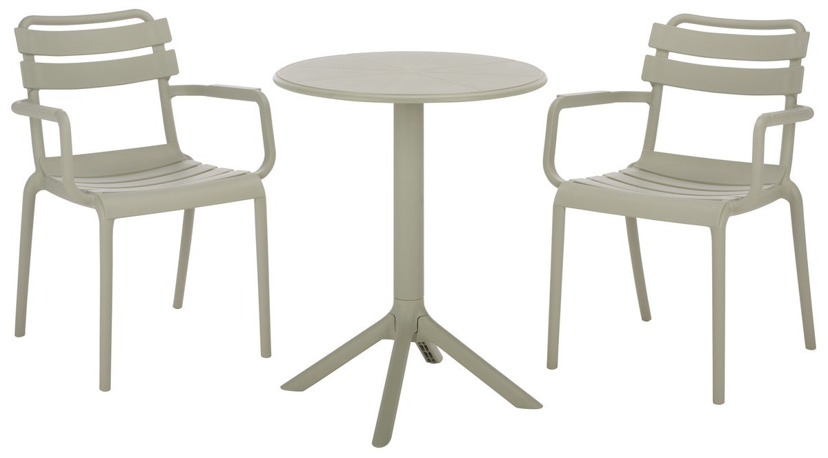 Sarah Outdoor Dining Armchair Set of 2 – Stackable Polyethylene Patio Chairs
