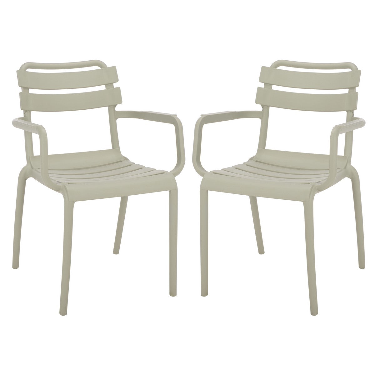 Sarah Outdoor Dining Armchair Set of 2 – Stackable Polyethylene Patio Chairs