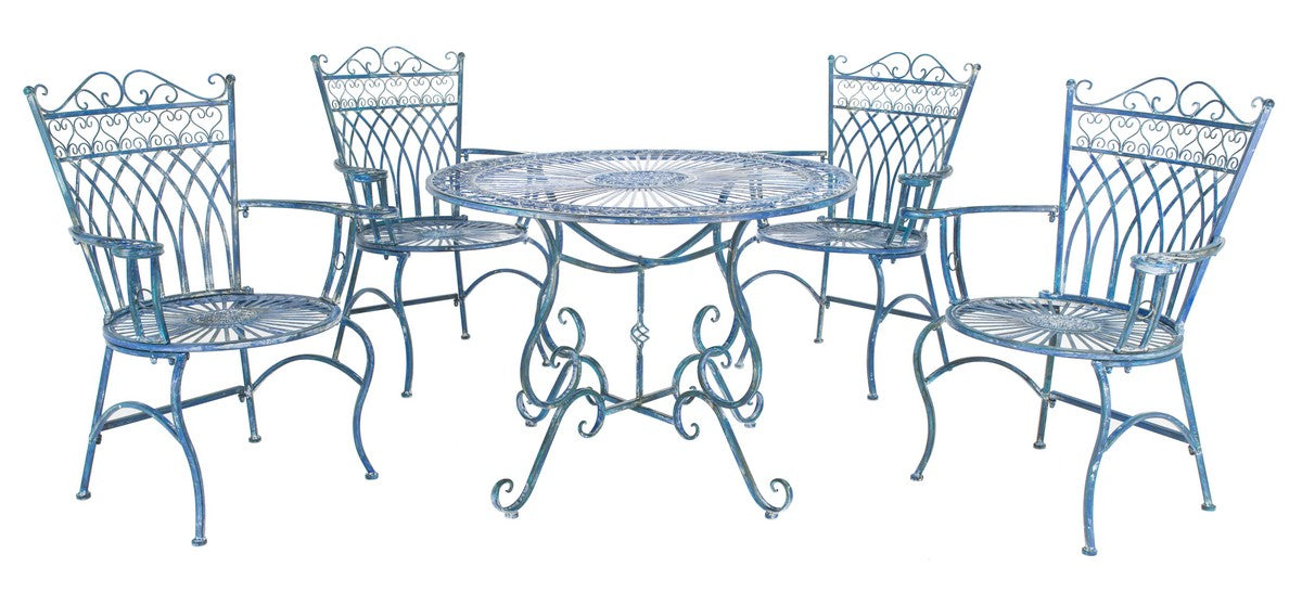 Thessaly 5 Piece Outdoor Set – Victorian-Inspired Iron Garden Dining Set