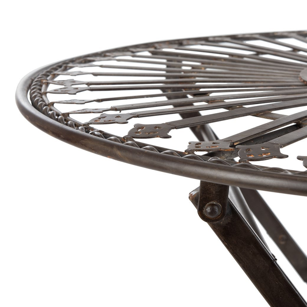 Belen 3 Piece Metal Bistro Set – Victorian Style Table and Two Chairs