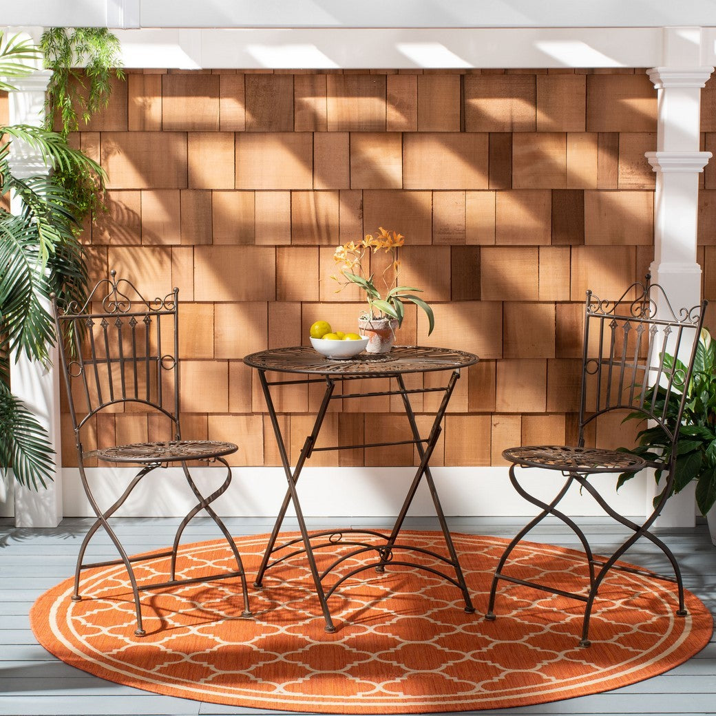 Belen 3 Piece Metal Bistro Set – Victorian Style Table and Two Chairs
