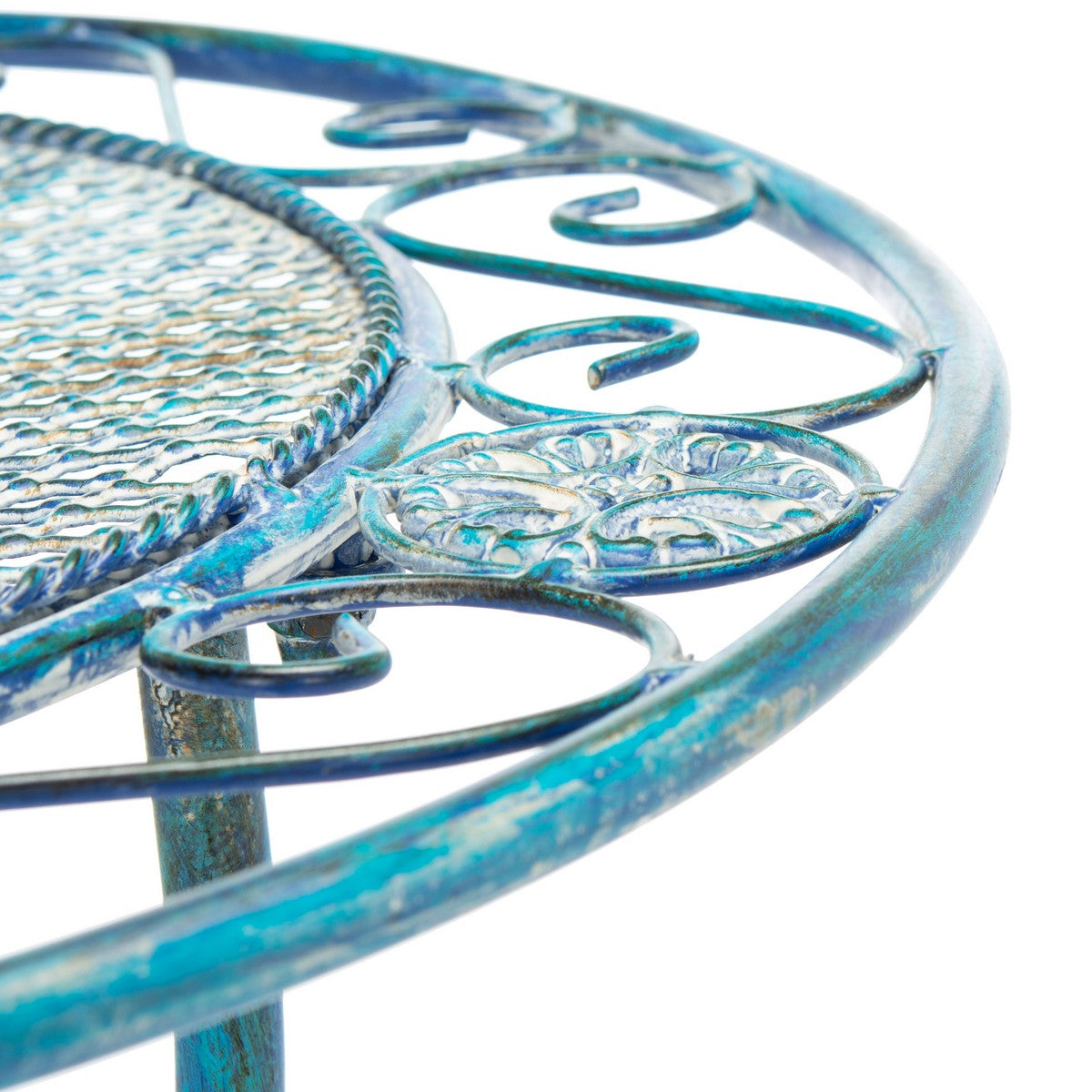 Semly 3 Piece Metal Bistro Set – Antique Scrollwork Table and Chairs