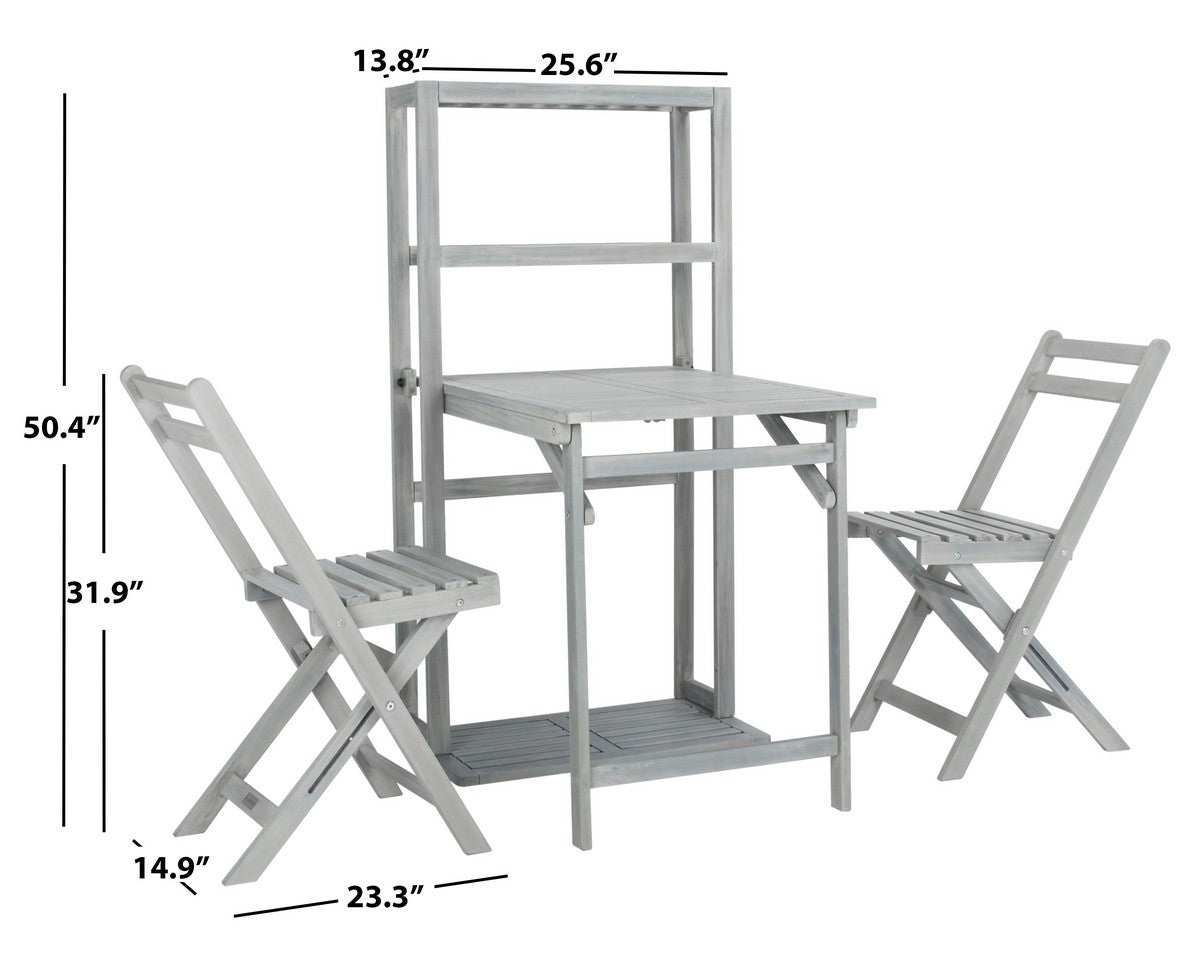 Griffen 3-Piece Balcony Dining Cabinet Set – Acacia Wood