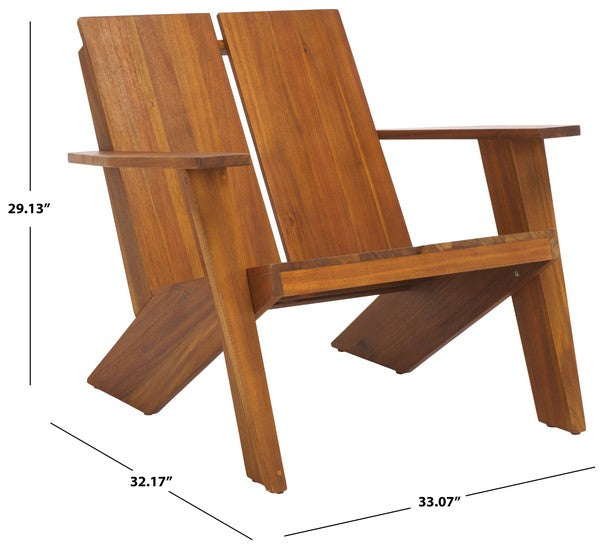 Maya Adirondack Chair – Teak-Finish Acacia Wood Outdoor Chair