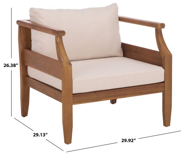 Alta Chair Set of 2 – Teak Acacia Wood Chairs with Cream Cushions
