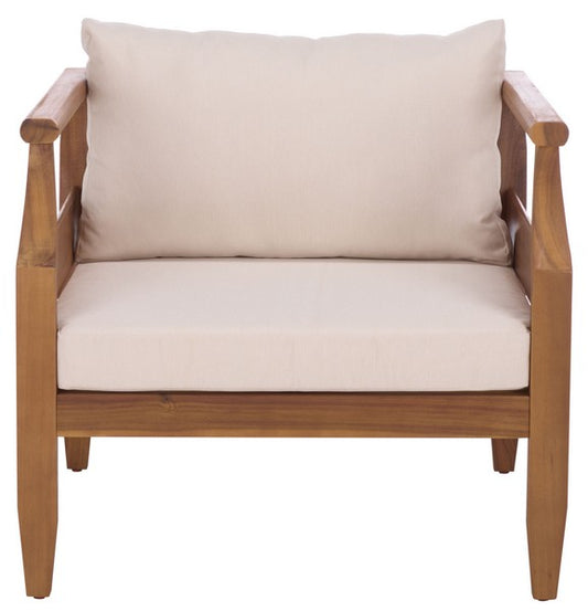 Alta Chair Set of 2 – Teak Acacia Wood Chairs with Cream Cushions