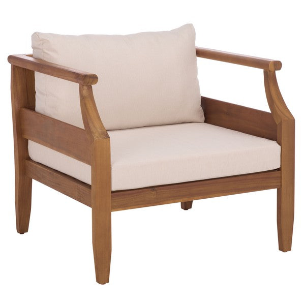 Alta Chair Set of 2 – Teak Acacia Wood Chairs with Cream Cushions