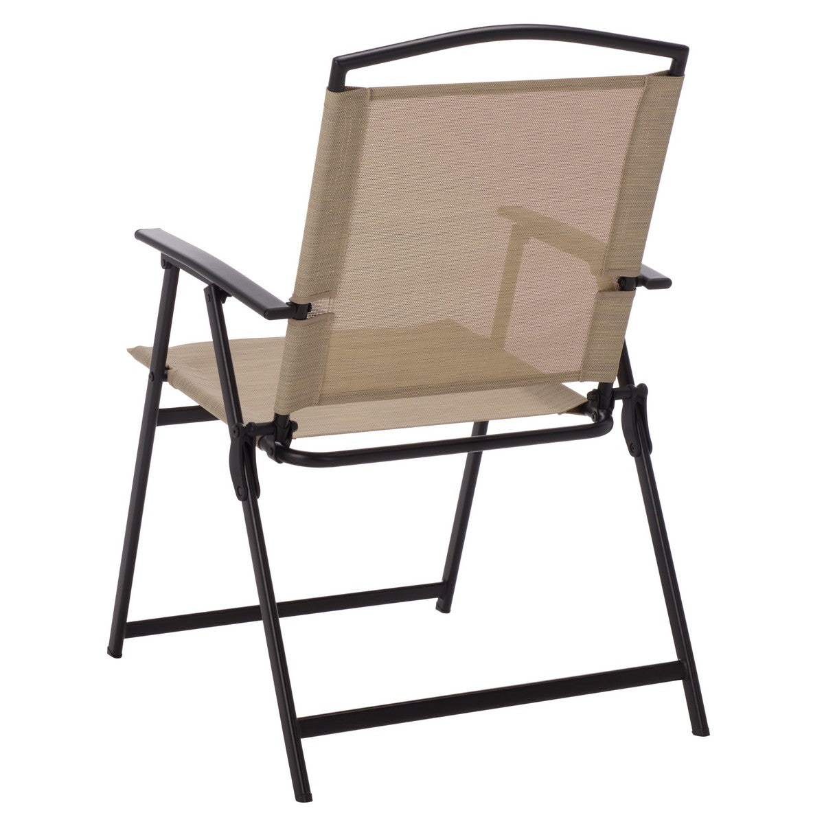 Alvin Folding Chair Set of 2 – Black Metal & Rattan Outdoor Chairs