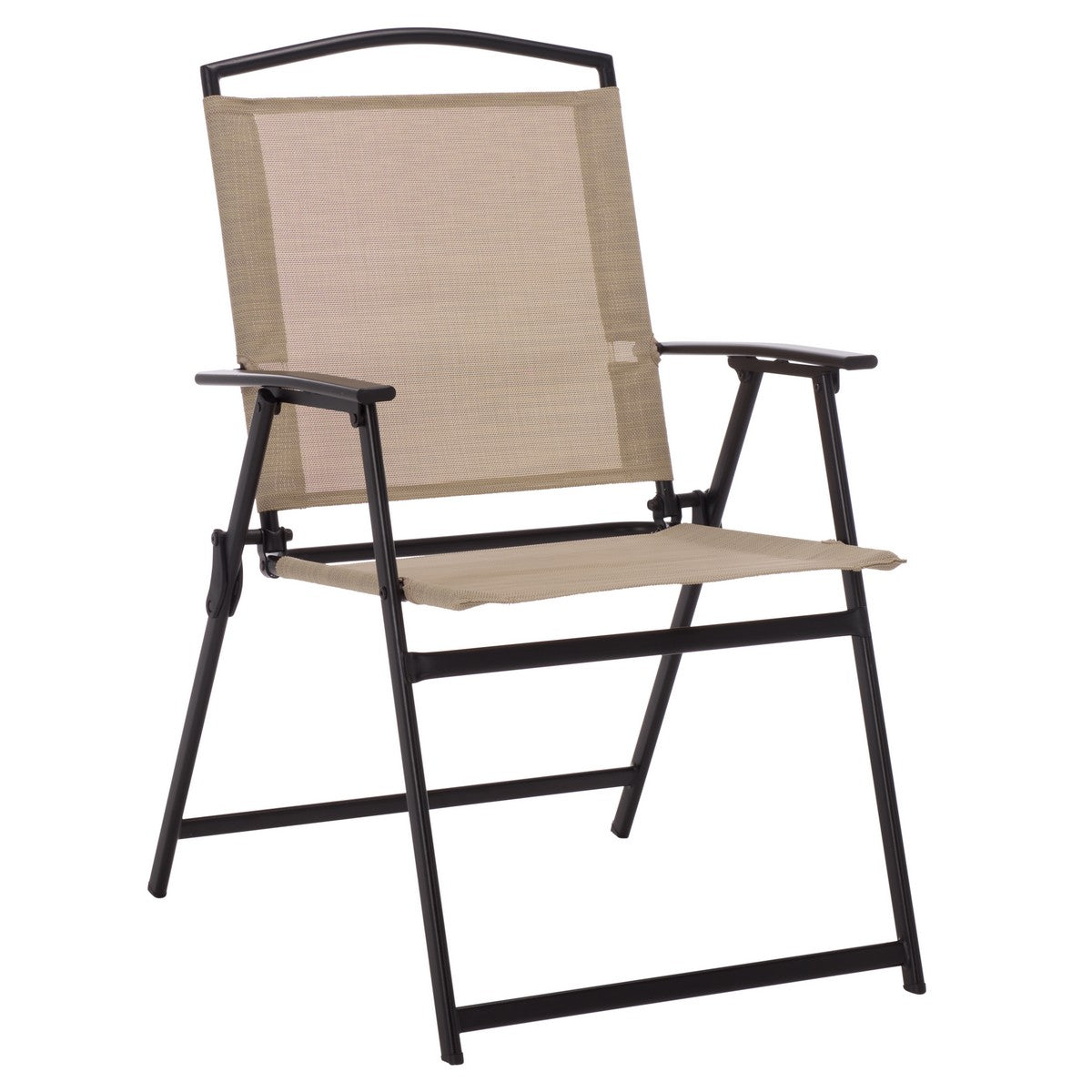 Alvin Folding Chair Set of 2 – Black Metal & Rattan Outdoor Chairs