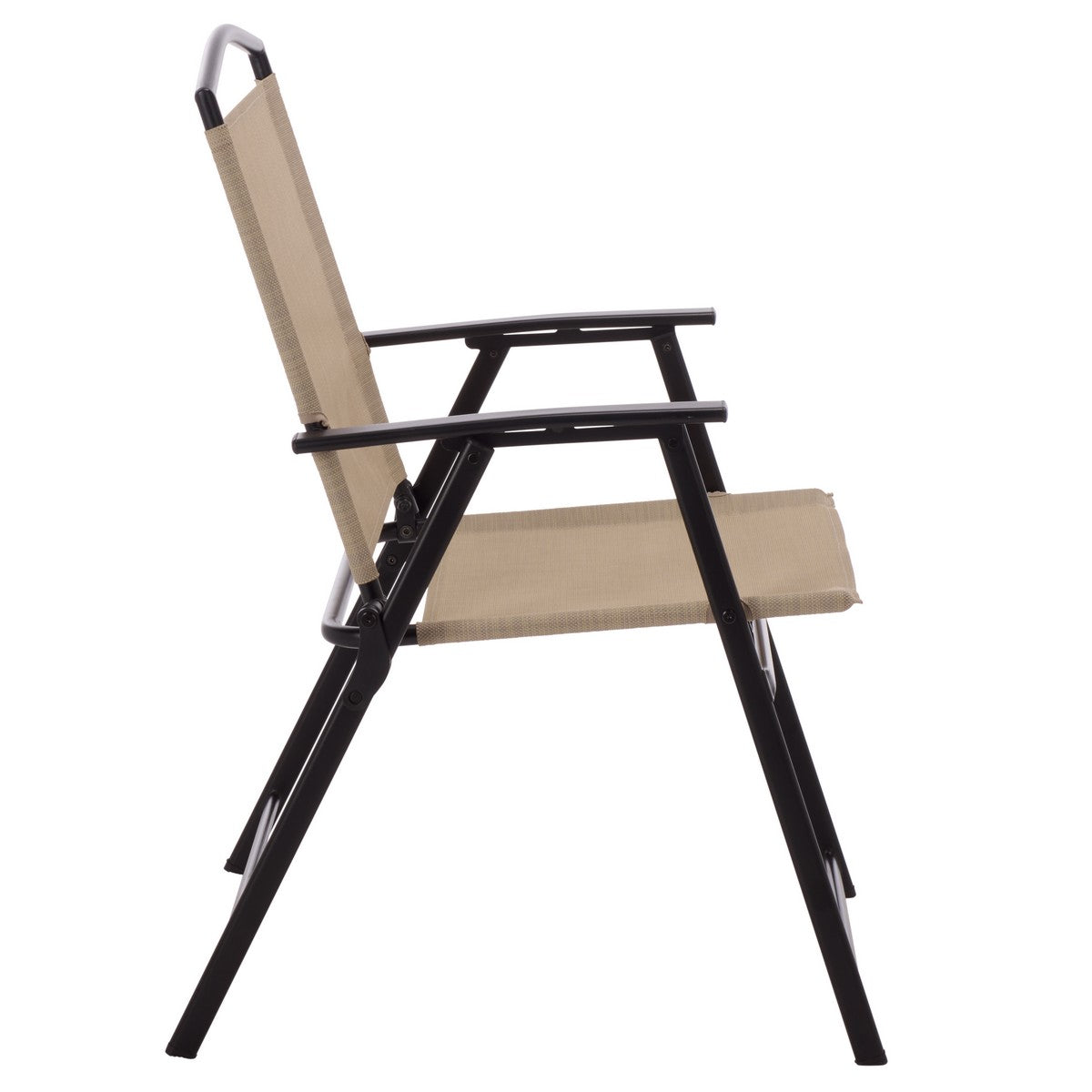 Alvin Folding Chair Set of 2 – Black Metal & Rattan Outdoor Chairs