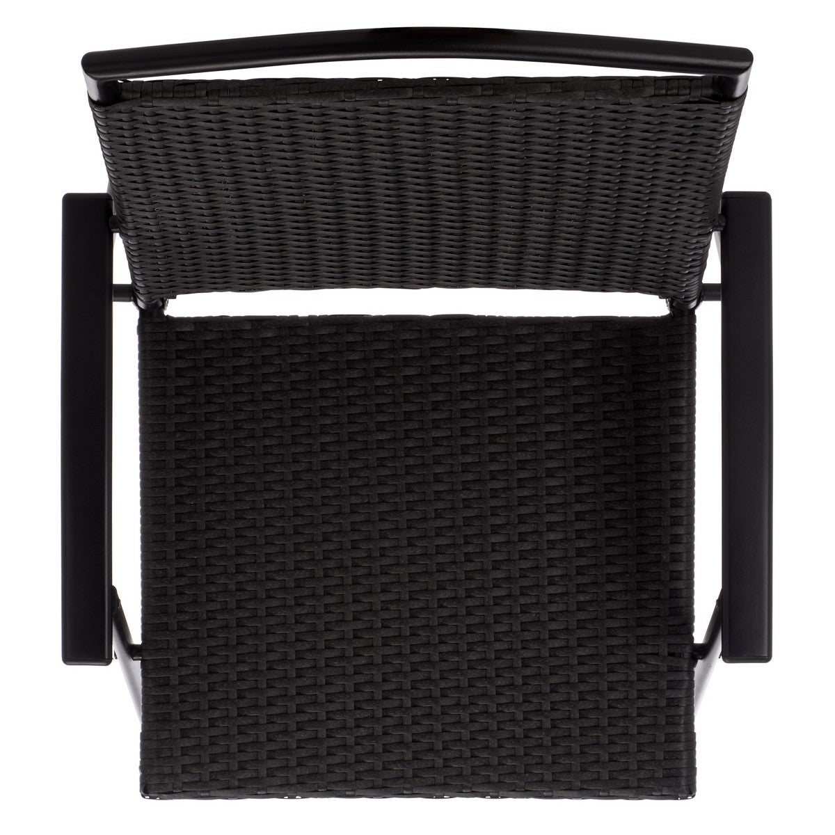 Dory Folding Chair Set of 2 – Black Metal & Rattan Outdoor Chairs