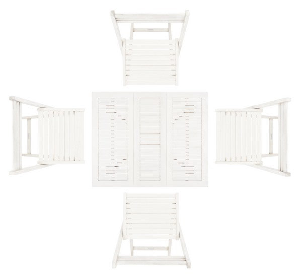 Arvin 5-Piece Outdoor Dining Set – Foldable Acacia Wood Table and Chairs