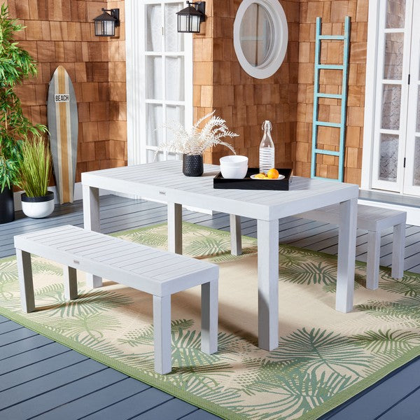 Dario 3-Piece Outdoor Dining Set with Two Backless Benches