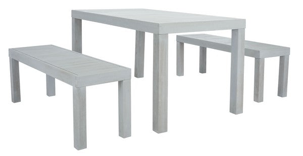 Dario 3-Piece Outdoor Dining Set with Two Backless Benches