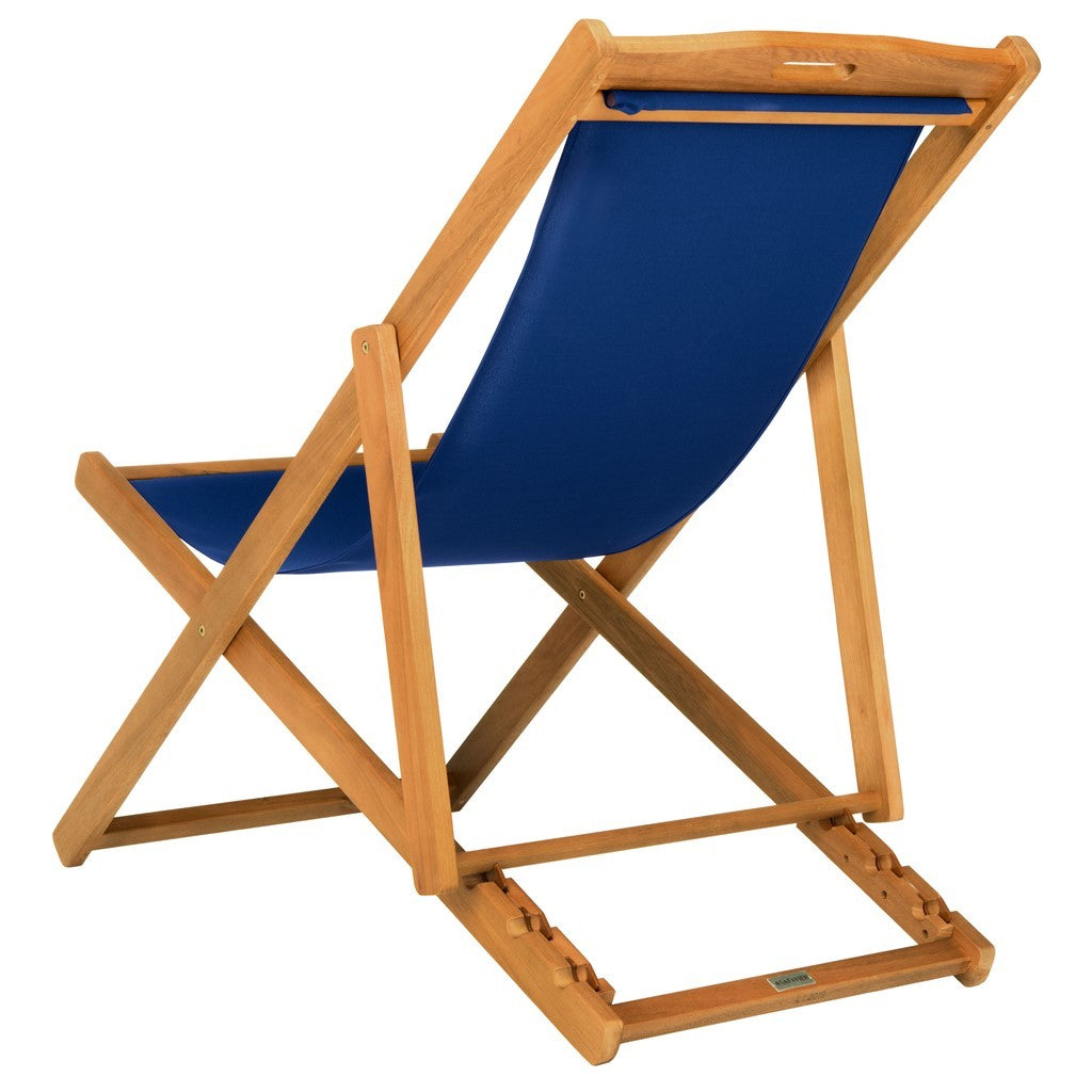 Loren Folding Sling Chair Set of 2 – Natural Eucalyptus Wood Outdoor Chairs