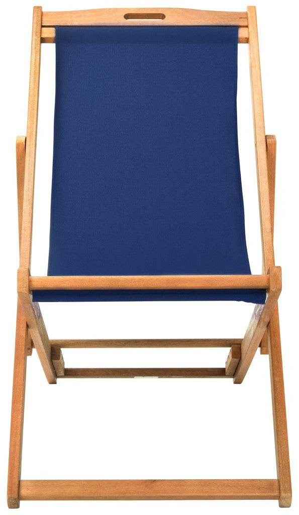 Loren Folding Sling Chair Set of 2 – Natural Eucalyptus Wood Outdoor Chairs