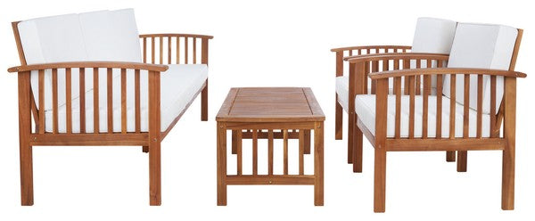 Finnick 4-Piece Acacia Wood Outdoor Living Set with Coffee Table