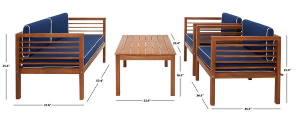 Alda 4 Piece Outdoor Living Set with Cushions
